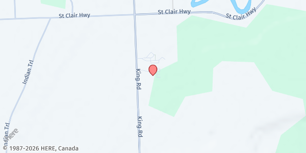 Map showing Crossroads Community Church at 3631 King Rd., China, MI