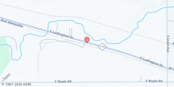 Map showing Mid Michigan Community Action Food Warehouse at 2300 E Ludington Dr, Clare, MI