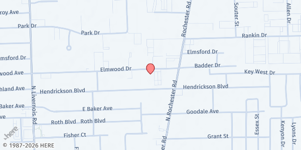 Map showing Clawson Food Pantry at 700 East Elmwood Avenue, Clawson, MI