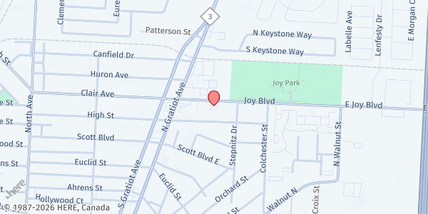 Map showing Tried Stone at 23512 Henry B Joy Boulevard, Clemens Park, MI