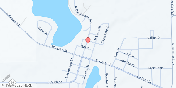 Map showing Colon United Methodist Church at 224 N Blackstone Ave, Colon, MI