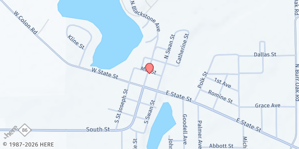 Map showing ECN-Colon - Food Distribution Center at 132 N Blackstone Ave, Colon, MI