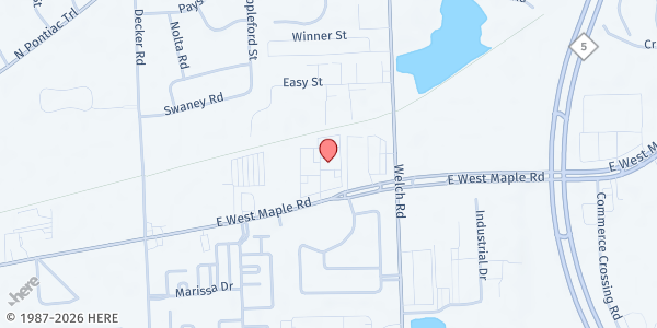 Map showing Hospitality House at 2075 E. West Maple, Suite B204, Commerce Twp, MI