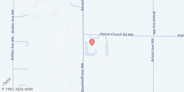 Map showing Alpine Elementary School at 4730 Baumhoff NW, Comstock Park, MI