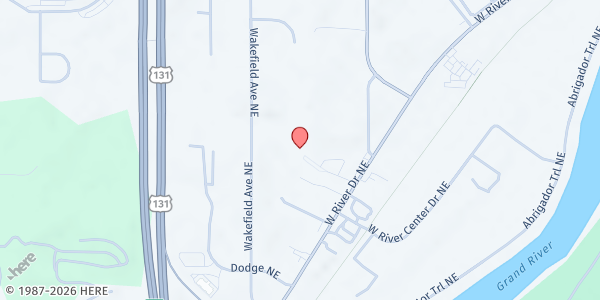 Map showing Bookmobile - Brookhaven Mobile Home Park at 4747 West River Drive, Comstock Park, MI
