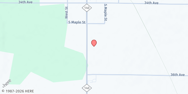 Map showing Covert High School - Back Parking Lot at 35323 M-140 Hwy., Covert, MI