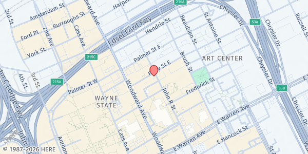 Map showing Bas Blue Community - Cultural Center at 110 East Ferry Street, Cultural Center, MI