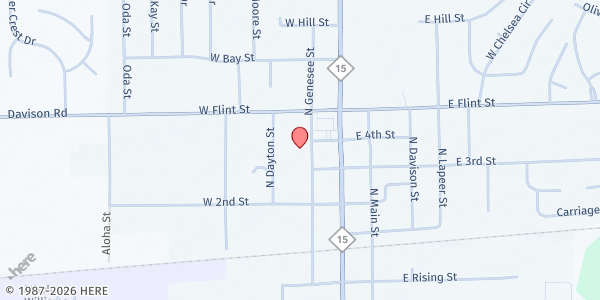 Map showing Outreach East at 425 Genesee St., Davison, MI