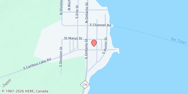 Map showing CLM-CAA-Seniors-Detour at 260 Superior Street, De Tour Village, MI