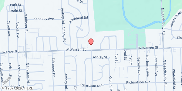 Map showing Salvation Army-Dearborn Heights at 26700 West Warren Street, Dearborn Heights, MI