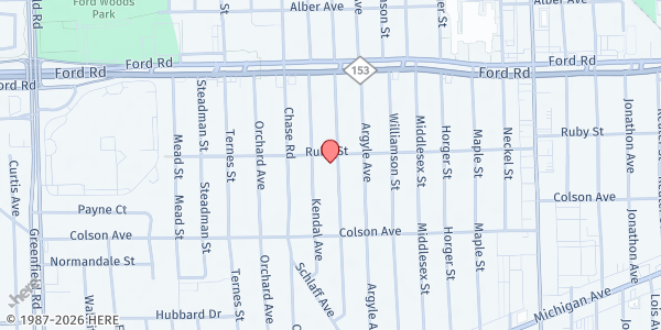 Map showing LAHC Forgotten Harvest at 5275 Kenilworth Street, Dearborn, MI