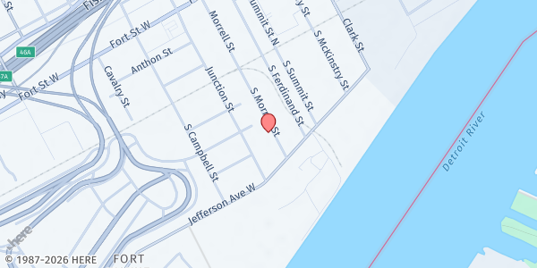 Map showing In the Trenches Community Outreach at 270 South Morrell Street, Delray, MI