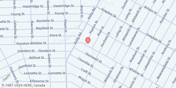Map showing W.I.T.S. (Walk In The Spirit) Food Pantry at 11638 Whittier Avenue, Denby, MI