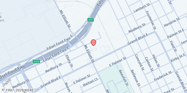 Map showing Capuchin Soup Kitchen - Services Center Pantry at 6333 Medbury Street, Detroit, MI