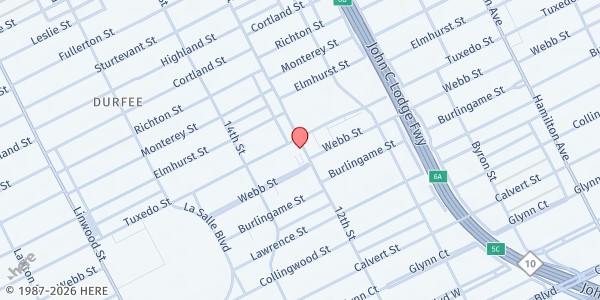 Map showing Cass Corridor Neighborhood - Food Distribution Center at 11745 Rosa Parks Blvd, Detroit, MI