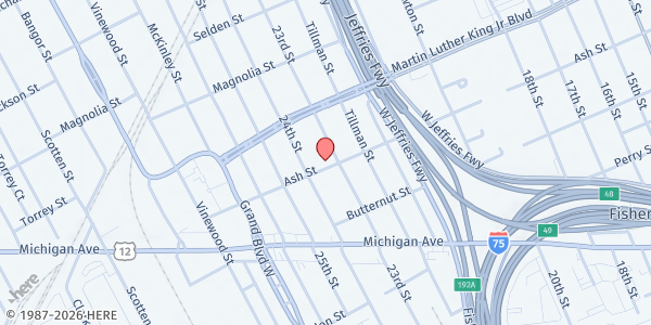 Map showing Core City Neighborhoods, Inc. at 3301 23rd Street, Detroit, MI