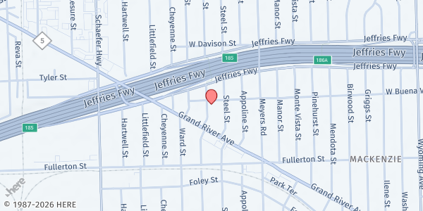 Map showing Gospel Tabernacle Buena Vista at 12935 Buena Vista Avenue, Detroit, MI