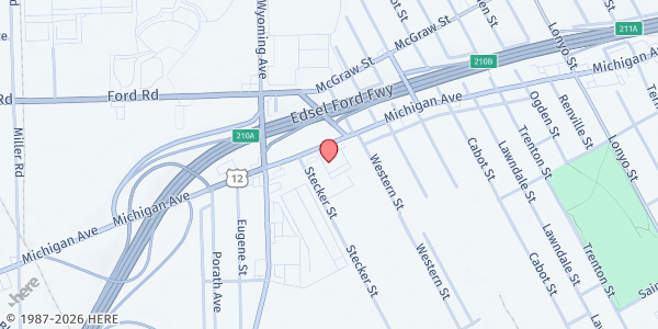 Map showing Metro Michigan Avenue Distribution Center at 9301 Michigan Avenue, Detroit, MI