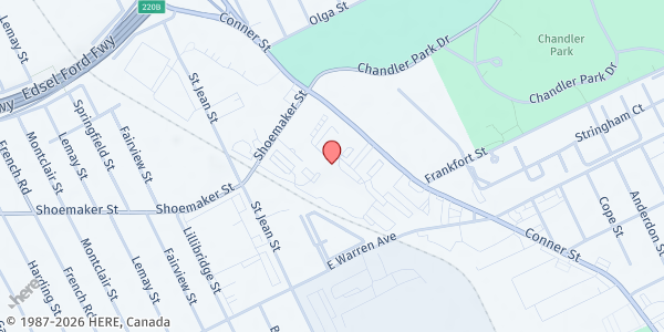 Map showing Samaritan Center at 5555 Conner St, Detroit, MI