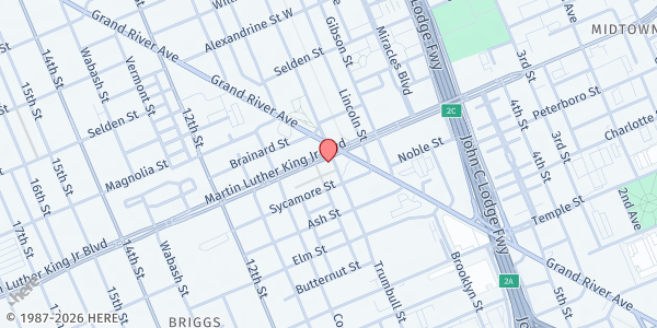 Map showing Spirit Of Hope - Food Distribution Center at 1519 Martin Luther King Jr Blvd, Detroit, MI