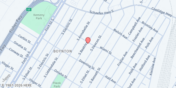 Map showing The Perry Center at 12047 Miami Street, Detroit, MI