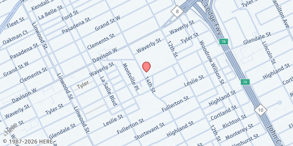 Map showing Metropolitan Baptist Church - Food Pantry Pickup at 13110 14th Street, Dexter Linwood, MI