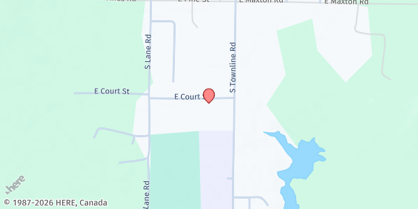 Map showing Drummond Island Library at 29934 E Court St, Drummond, MI