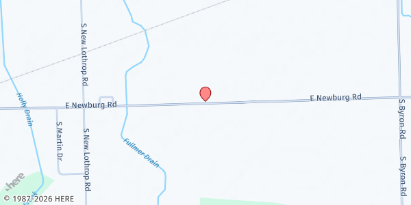 Map showing Durand Church of God at 10411 Newburg Rd, Durand, MI