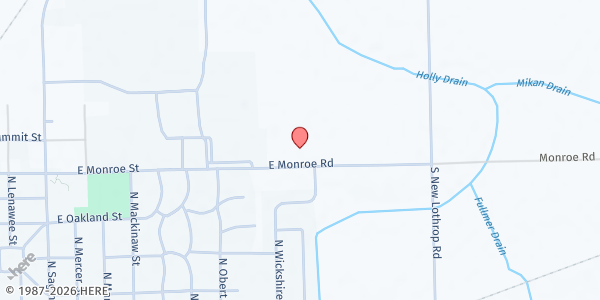 Map showing Durand Nazarene at 9725 E Monroe Rd, Durand, MI