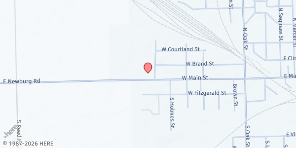 Map showing First Baptist Church at 804 W Main St, Durand, MI