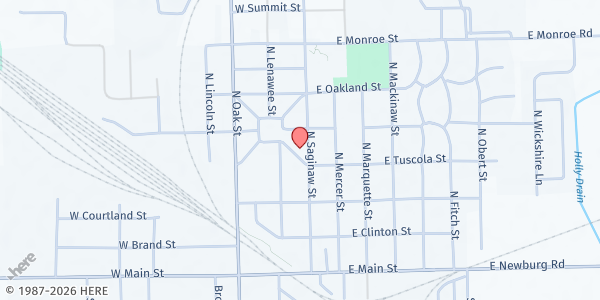Map showing First Congregational Church at 403 N Saginaw St, Durand, MI