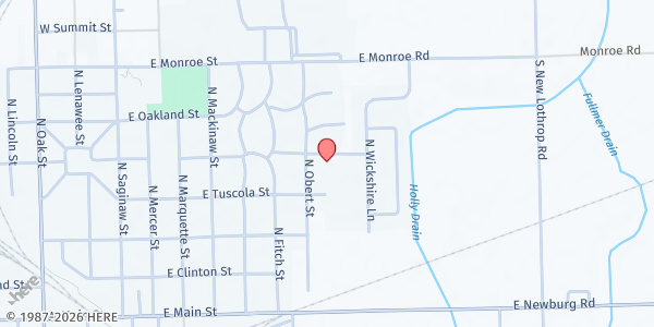 Map showing St Mary's Catholic Church at 700 Columbia Dr, Durand, MI