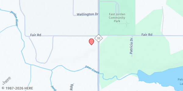 Map showing Care & Share Food Pantry at 6710 M-32 Hwy, East Jordan, MI