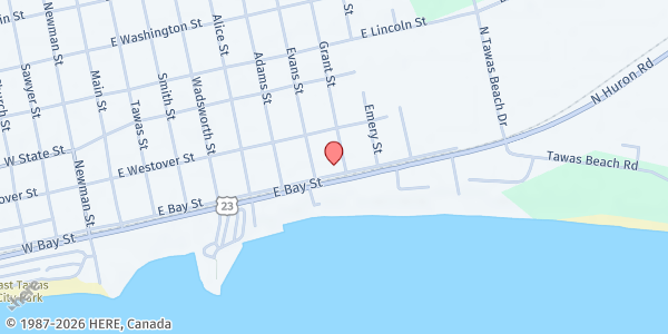 Map showing East Tawas Church of the Nazarene at 811 E Bay St, East Tawas, MI