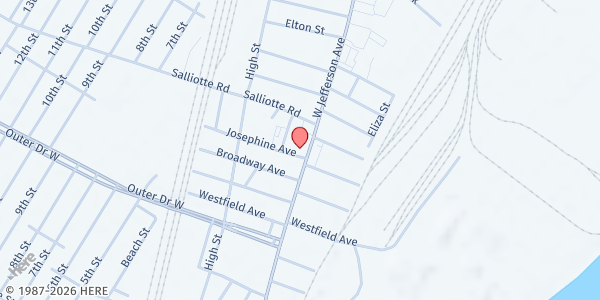 Map showing Ecorse Senior Center at 4072 West Jefferson Avenue, Ecorse, MI