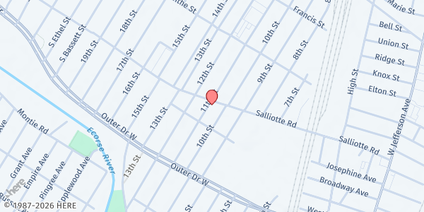 Map showing International Gospel Center at 375 Salliotte Road, Ecorse, MI