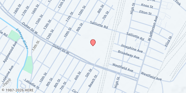 Map showing Kennedy Building – Central Office – Ecorse Public Schools at 27225 West Outer Drive, Ecorse, MI