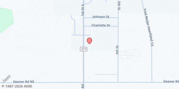 Map showing Faith United Methodist Church at 833 S. First Street, Edmore, MI