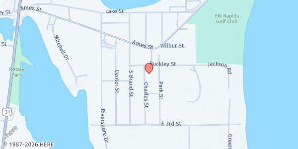Map showing Elk Rapids Commission on Aging at 143 Charles, Elk Rapids, MI