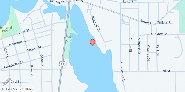 Map showing Elk Rapids Community Cupboard at , Elk Rapids, MI