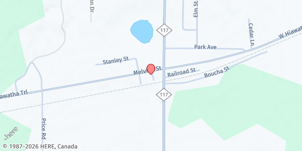 Map showing Love INC of West Mackinac County - Engadine at W14019 Melville Street, Engadine, MI
