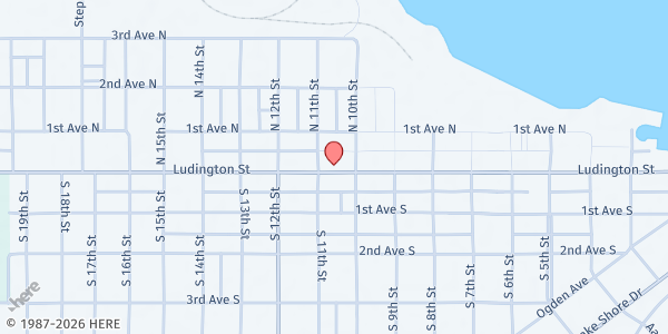 Map showing St. Vincent de Paul Society - Escanaba at 1014 Ludington St, Escanaba, MI