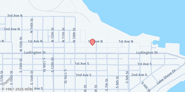 Map showing St. Vincent DePaul (Escanaba) at 115 North 8th St., Escanaba, MI
