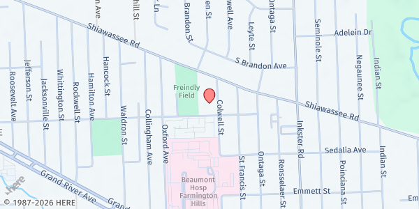 Map showing CARES of Farmington Hills at 27835 Shiawassee St, Farmington Hills, MI
