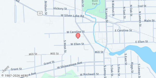 Map showing Delivering Hope at 404 W. Ellen St., Fenton, MI