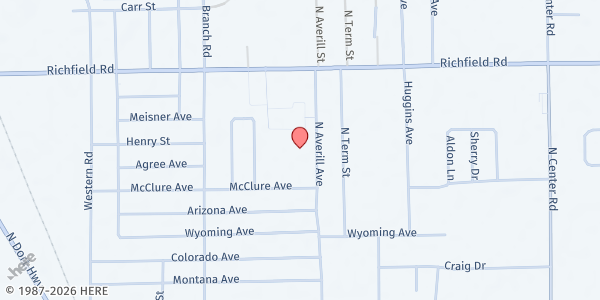 Map showing Boys & Girls Club of Flint at 3701 N. Averill, Flint, MI