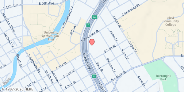 Map showing Every Nation Church at 429 N.B. Chavez, Flint, MI