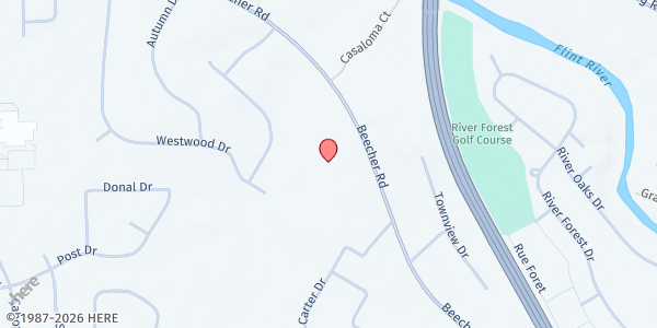 Map showing First Flint SDA Community at G-4285 Beecher Rd., Flint, MI