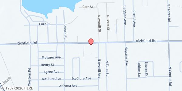 Map showing Flint City Church at 3230 Richfield Rd., Flint, MI