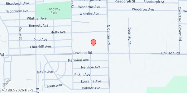 Map showing Flint First Wesleyan Church at 3825 Davison Rd., Flint, MI